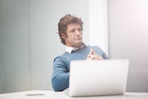 photo representing IT exec pondering how-to video content